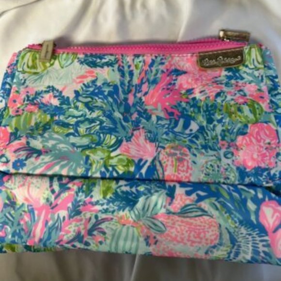 Lilly Pulitzer Fished My Wish COSMETIC POUCH Travel Zip Case GWP NWOT - Picture 1 of 1